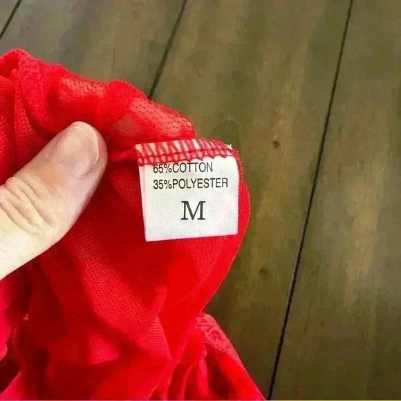 Red lace bustier with removable garter straps size medium - Picture 9 of 11